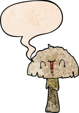 bir insan tarafından çizilmiş eski moda konuşma baloncuklu mantar.