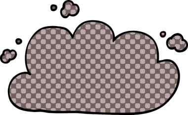 Bir insan tarafından çizilmiş karalama fırtına bulutu.