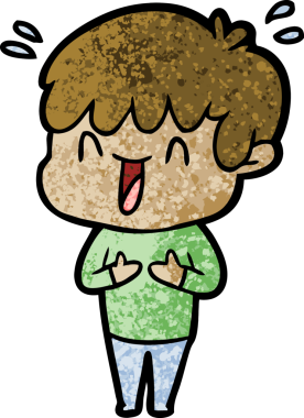 Bir insan tarafından çizilmiş gülen çocuk.