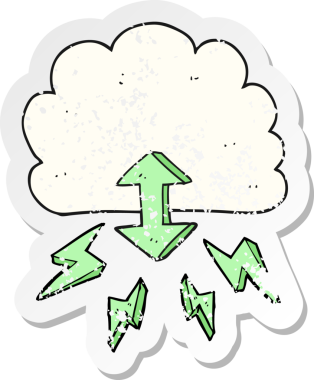 Bir insan tarafından çizilmiş dijital bir karikatürün gerilimli etiketi.