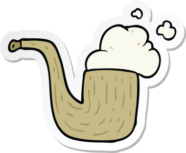 Bir insan tarafından çizilmiş bir karikatür borusunun çıkartması.