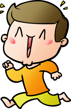 Bir insan tarafından çizilmiş heyecanlı bir çizgi film.