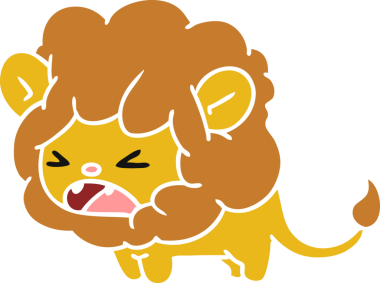 Bir insan tarafından çizilmiş kawai aslanının serbest çizimi.