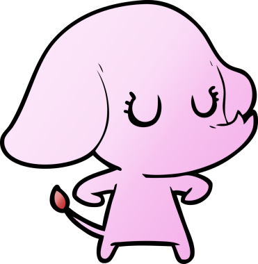 Bir insan tarafından çizilmiş şirin bir fil.