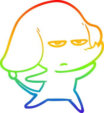 gökkuşağı gradyan çizimi bir insan tarafından çizilmiş bir karikatür fili