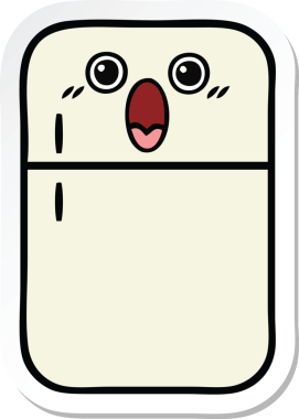 Bir insan tarafından çizilmiş şirin bir buzdolabı etiketi.