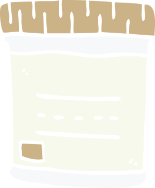 bir insan tarafından çizilmiş tıbbi örnek kavanozu.