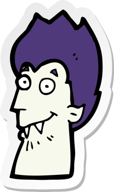 Bir insan tarafından çizilmiş vampir kafasının çıkartması.