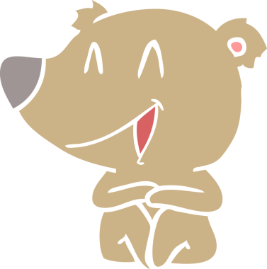 Gülen ayı düz renkli çizgi film bir insan tarafından çizildi.