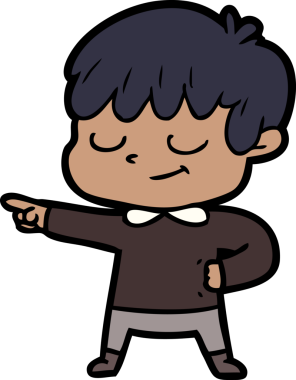 Bir insan tarafından çizilmiş mutlu çocuk çizgi filmi.