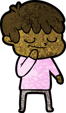 Bir insan tarafından çizilmiş mutlu çocuk çizgi filmi.