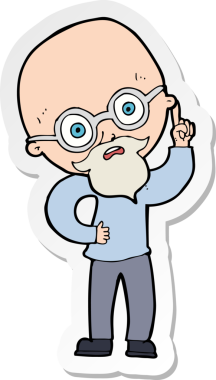 Bir insan tarafından çizilmiş yaşlı bir adamın çıkartması.