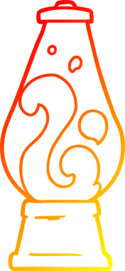 Bir insan tarafından çizilmiş çizgi film lav lambasının sıcak gradyan çizimi