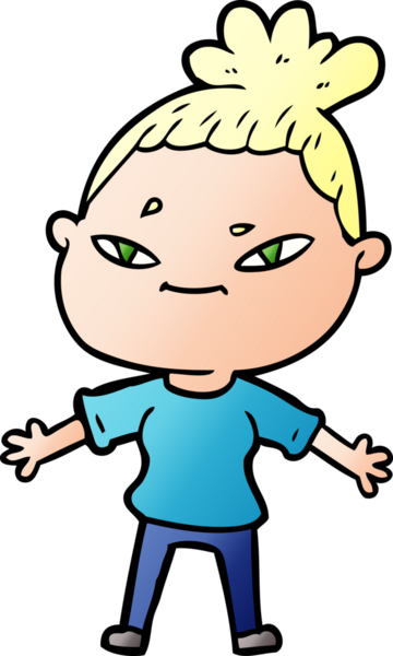 Bir insan tarafından çizilmiş karikatür kadın.