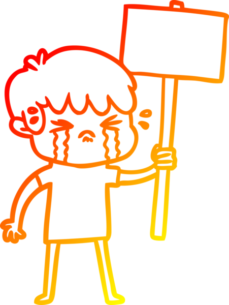 Bir insan tarafından çizilmiş, ağlayan bir çizgi film çocuğu çizimi.