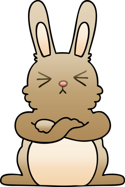 bir insan tarafından çizilmiş gölgeli garip çizgi film tavşanı