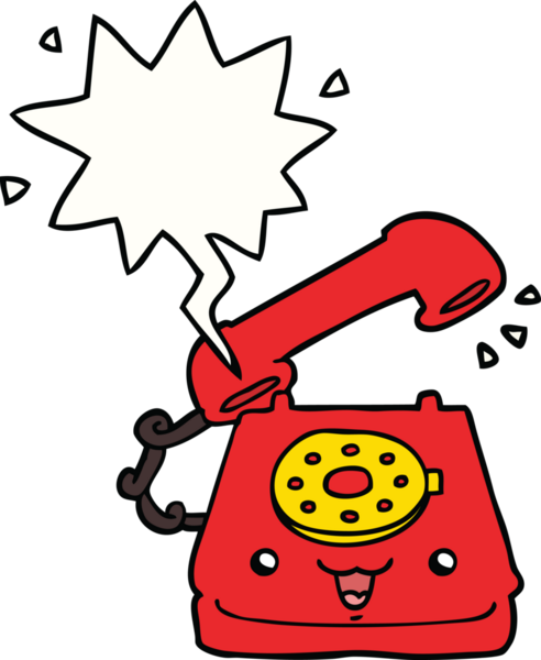 Bir insan tarafından çizilmiş konuşma baloncuklu şirin çizgi film telefonu.