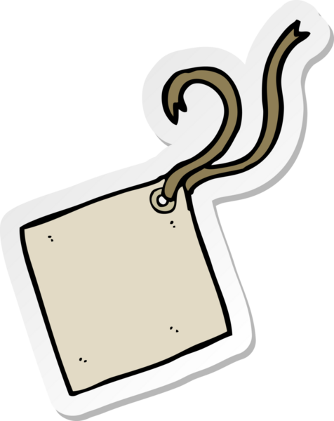 Bir insan tarafından çizilmiş karikatür hediye etiketi.