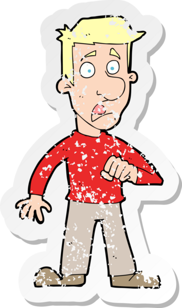 Bir insan tarafından çizilmiş bir karikatürün gerilimli çıkartması.