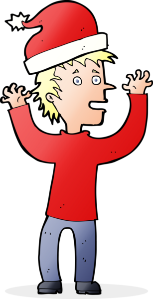 Çizgi filmci bir insan tarafından çizilen Noel için hazırlanıyor.