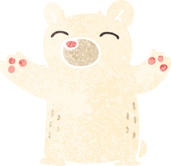 Bir insan tarafından çizilmiş garip bir karikatür kutup ayısı.