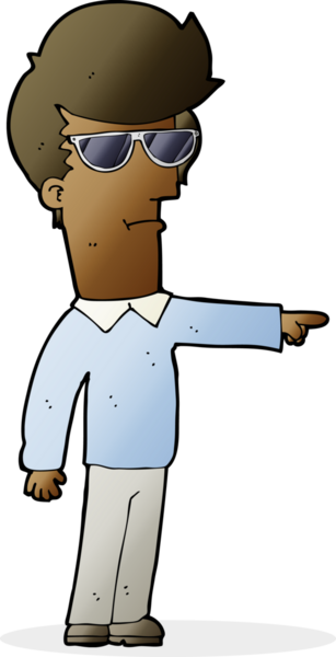 Bir insan tarafından çizilmiş gözlüklü bir çizgi film adamı.