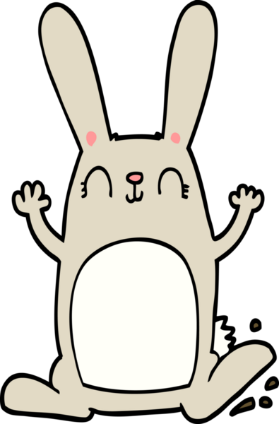 Bir insan tarafından çizilmiş çizgi film tavşanı