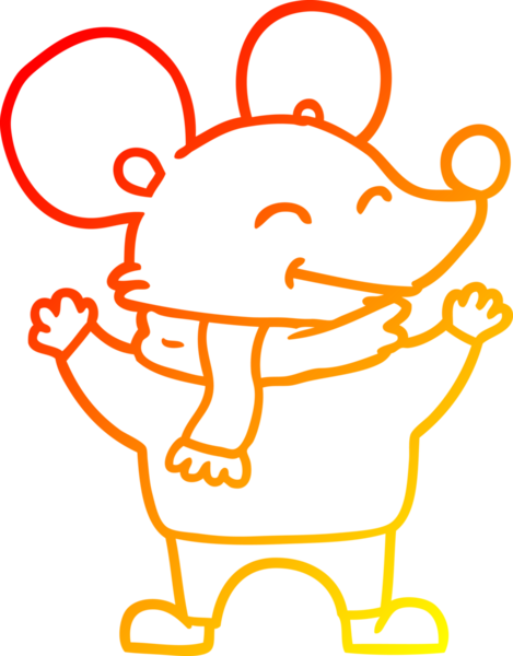 Bir insan tarafından çizilen çizgi film faresinin sıcak çizgi çizimi