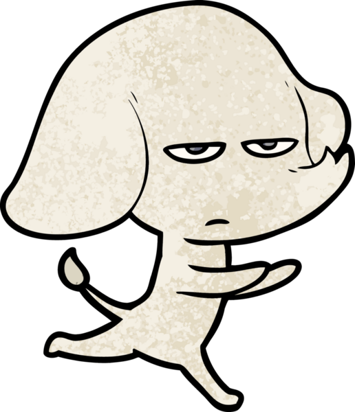 Bir insan tarafından çizilmiş kızgın bir fil.