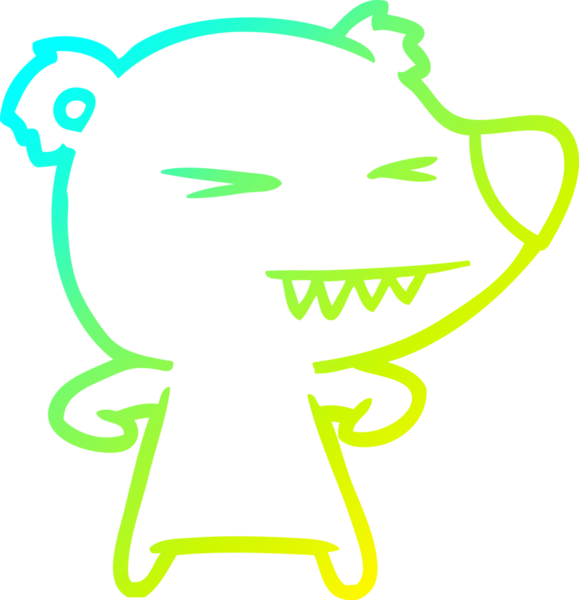 Bir insan tarafından çizilmiş kızgın bir kutup ayısı karikatürü.