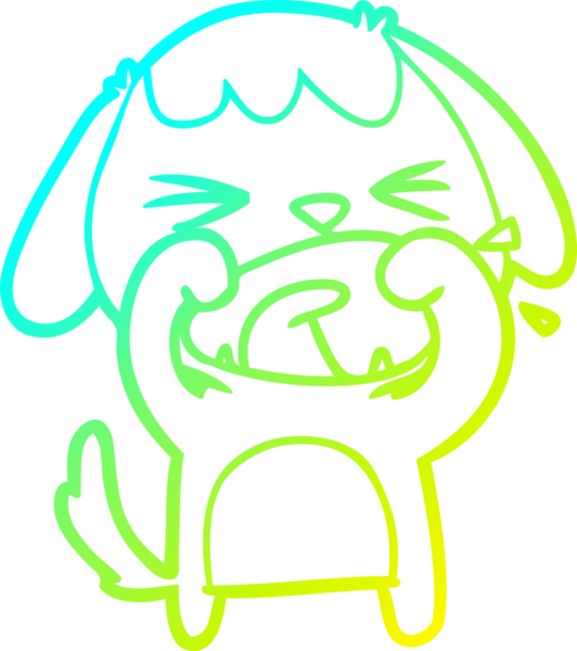 Bir insan tarafından çizilmiş şirin bir köpeğin soğuk gradyan çizimi