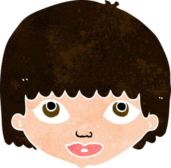 Bir insan tarafından çizilmiş bir kadın yüzü.