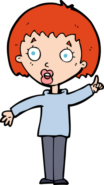 Çizgi filmdeki kadın, bir insan tarafından çizilen noktayı anlatıyor.