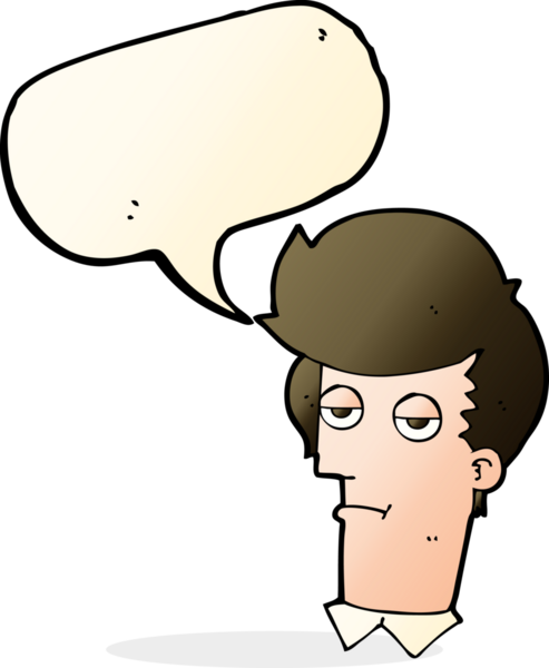 Bir insan tarafından çizilmiş konuşma balonuyla sıkılmış bir adam.