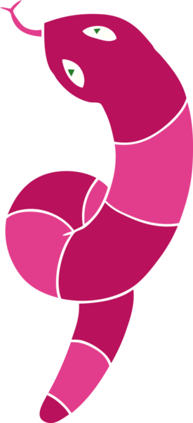 Bir insan tarafından çizilmiş uzun bir yılanın serbest çizimi.