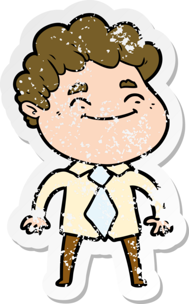 Bir insan tarafından çizilmiş, karikatür dostu bir adamın sıkıntılı çıkartması.