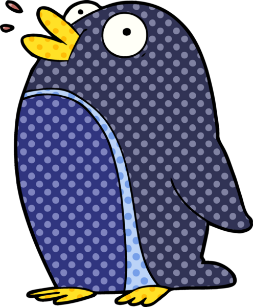 bir insan tarafından çizilmiş penguen çizgi filmi