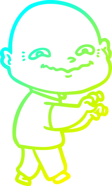 Bir insan tarafından çizilmiş ürpertici bir çizgi film çizimi.