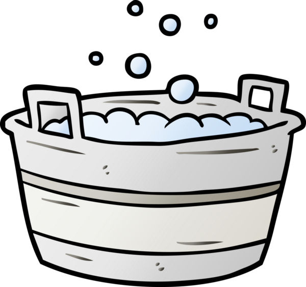 Bir insan tarafından çizilmiş su dolu eski bir teneke küvet.