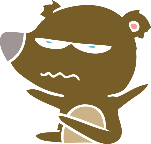 kızgın ayı düz renkli çizgi film bir insan tarafından çizildi.