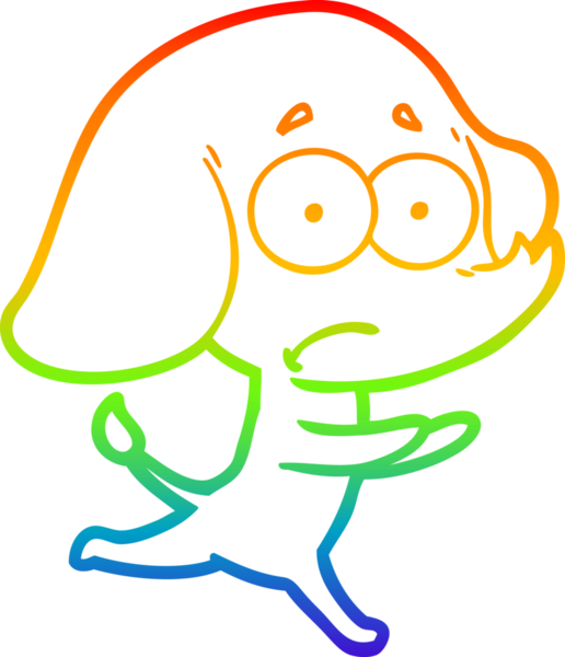 gökkuşağı gradyan çizgi çizimi bir insan tarafından çizilen kararsız fil.