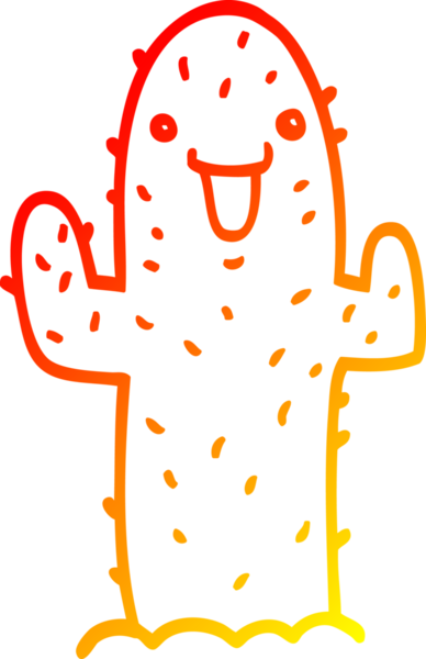 Bir insan tarafından çizilmiş bir kaktüsün sıcak çizgi çizimi