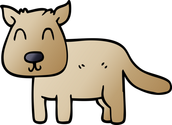 Bir insan tarafından çizilmiş sakin bir köpek.