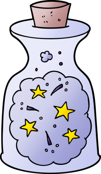 bir insan tarafından çizilmiş sihirli iksir.