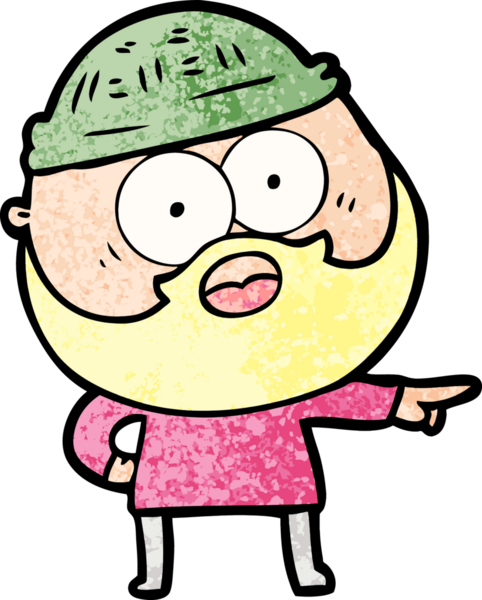 Karikatür sakallı adam bir insan tarafından çizilmiş.