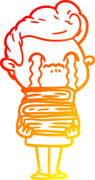 Bir insan tarafından çizilmiş ağlayan bir çizgi film karakteri çizimi.