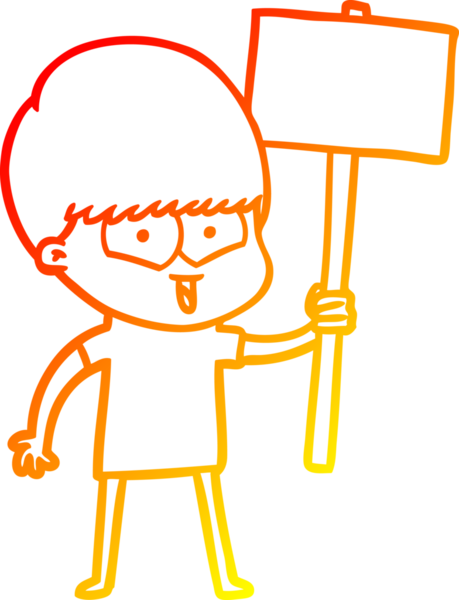 Bir insan tarafından çizilen mutlu bir çocuğun sıcak çizgi çizimi.