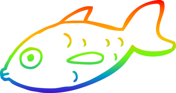 gökkuşağı gradyan çizgisi bir insan tarafından çizilmiş karikatür balığı çizimi