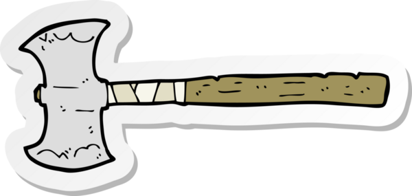 Bir insan tarafından çizilmiş çift taraflı baltanın çıkartması.