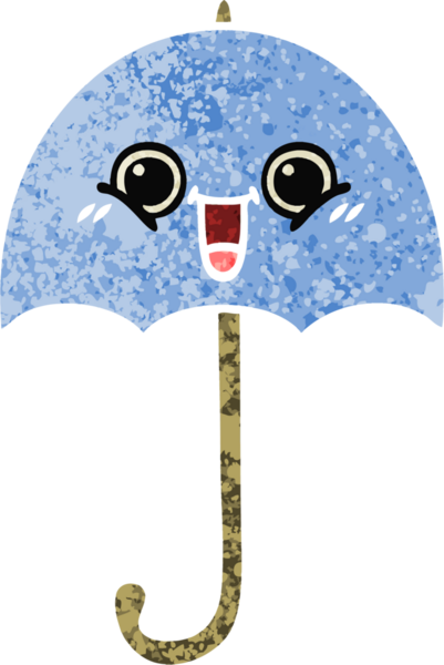 Bir insan tarafından çizilmiş bir şemsiyenin retro çizim tarzı karikatürü